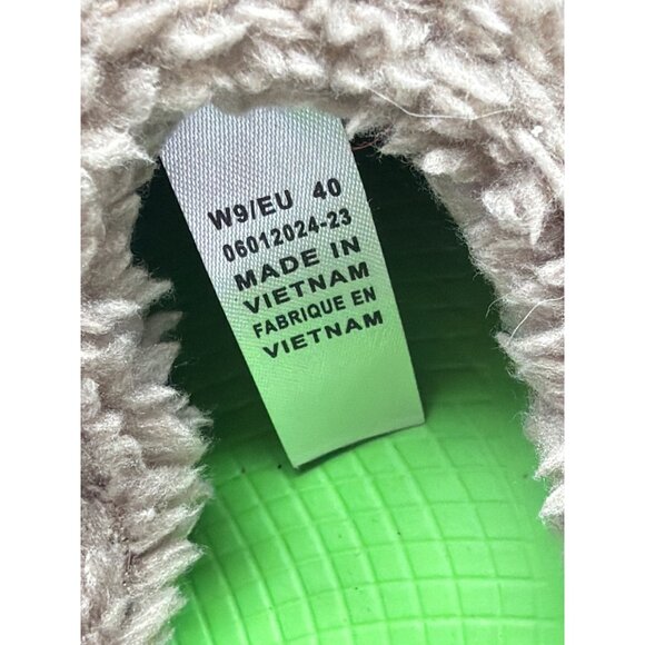 OOFOS Womens W9 EU40 OOcoozie Mule Shoes Brown Plush Lined Recovery Clogs - Picture 4 of 5